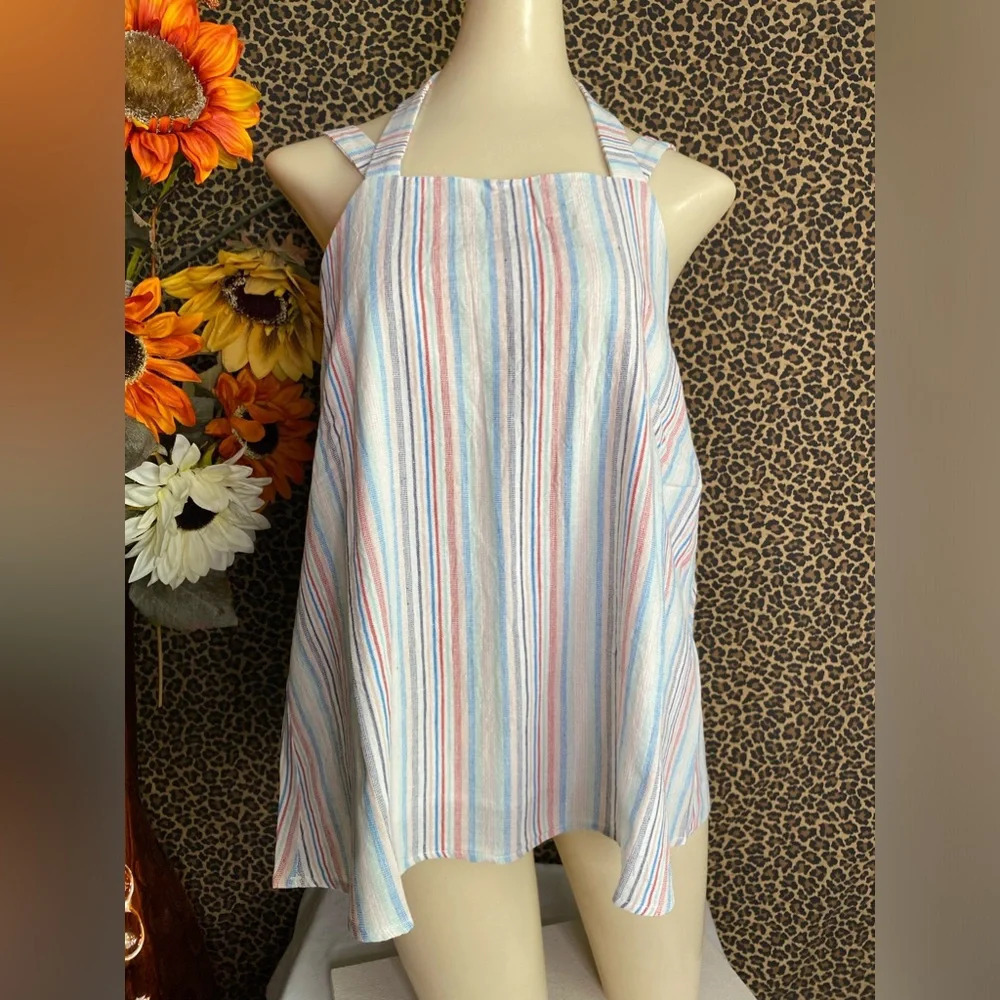 🌴3/$30🌴DOE & RAE Striped Cotton Halter Neck Tank Blouse NWT